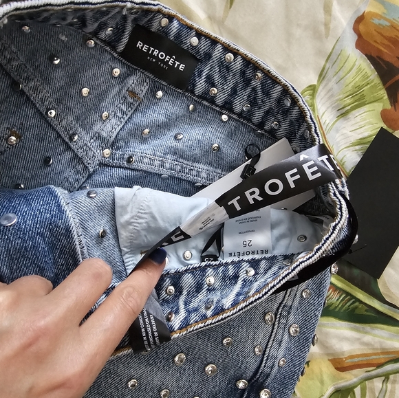 Retrofete Vero Embellished Jeans Size 25 NWT - Picture 8 of 9